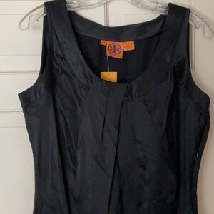 NWT TORY BURCH BLACK SILK MARGARET TOP SLEEVELESS 10